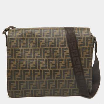 Pre Owned Fendi Tobacco Zucca Coated Canvas Messenger Bag