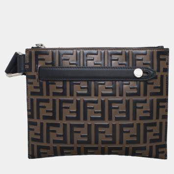 Fendi Zucca Embossed Leather Crossbody Bag