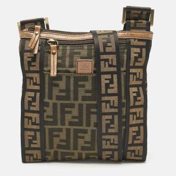 Fendi Tobacco Zucca Nylon Flat Crossbody Bag