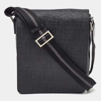 Pre Owned حقيبة مسنجر فندي قماش مطلي زوكا أسود