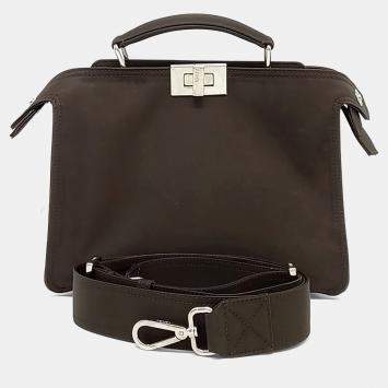 مملوكة مسبقًا Fendi Brown Fabric Peekaboo I See U Mini
