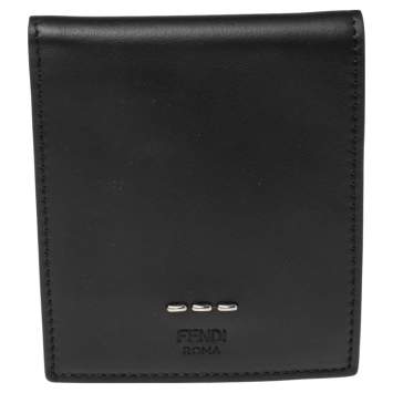 Pre Owned Fendi Black Leather Bifold Wallet