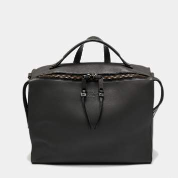 Pre Owned Fendi Grey Selleria Leather Lui Briefcase