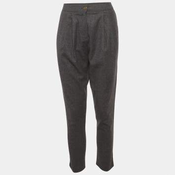 Pre Owned Fendi Grey Wool Trousers M