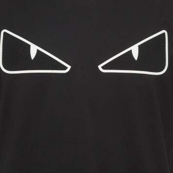 Pre Owned Fendi Black Bag Bugs Appliqué Jersey Crewneck T-Shirt XXL