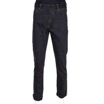Pre Owned Fendi Black Denim Folded Hem Straight Leg Jeans M