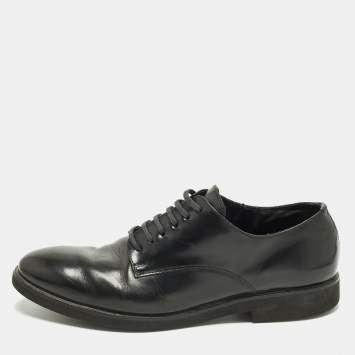Pre Owned Fendi Size 41 Black Leather Lace Up Derby Shoes