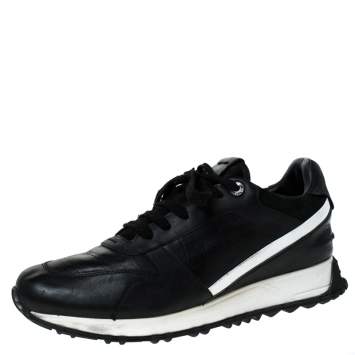 Pre Owned Fendi Black Croc Embossed Leather Sneakers Size 41