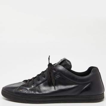 Pre Owned Fendi Black Leather Lace Up Sneakers Size 43
