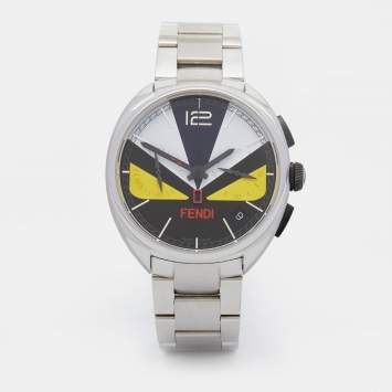 Pre Owned Fendi Multicolor Stainless Steel Momento Bugs 21200G Men's Wristwatch 40 mm