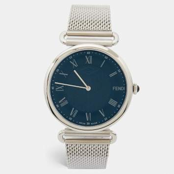 Pre Owned Fendi Black Stainless Steel FOW909 Men's Wristwatch 41 mm
