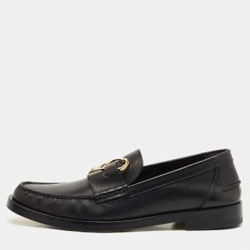 Fendi x Versace Black Leather Fendace Loafers Size 44
