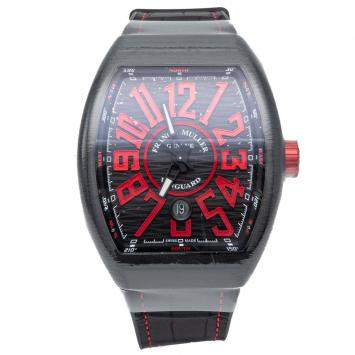 Pre Owned Franck Muller Black Vanguard  Stainless Steel Automatic Men's Wristwatch 44 MM