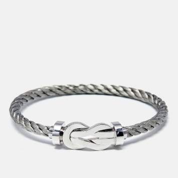 Fred Chance Infinie 18k White Gold Stainless Steel Bracelet 17