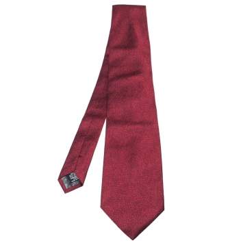 Pre Owned Gianfranco Ferre Red Jacquard Silk Traditional Tie