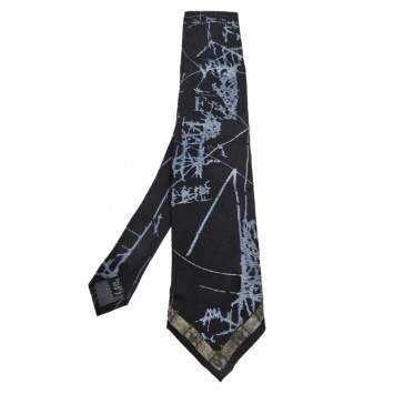 Pre Owned Gianfranco Ferre Black Patterned Silk Tie