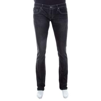Pre Owned Gianfranco Ferre Black Denim Straight Fit Jeans XL 