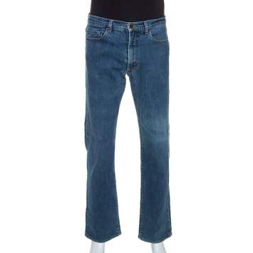 Pre Owned Gianfranco Ferre Blue Denim Straight Leg Jeans L