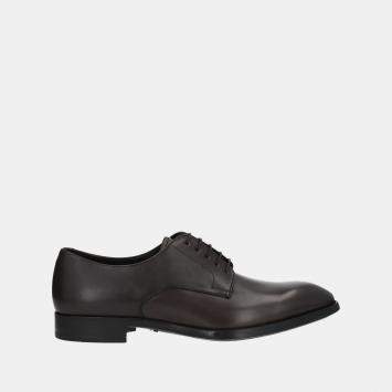Pre Owned Giorgio Armani Brown Leather Lace Up Derby 41