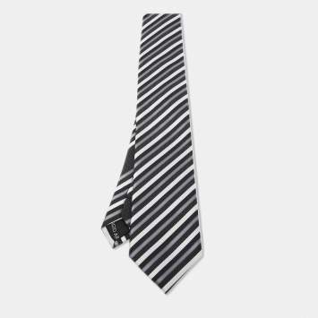 Giorgio Armani Multicolor Diagonal Striped Silk Tie 