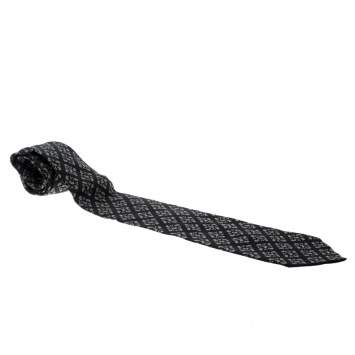 مملوكة مسبقًا Giorgio Armani Cravatte Black Paisley Printed Silk Traditional Tie