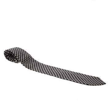 Pre Owned Giorgio Armani Brown Dotted Silk Traditional Tie