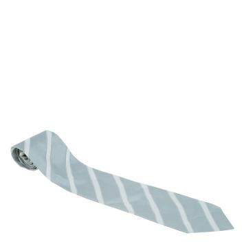Pre Owned Giorgio Armani Grey Striped Silk Tie