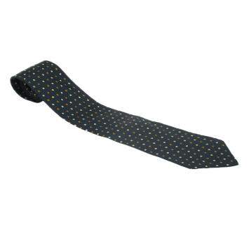 Pre Owned Giorgio Armani Black Polka Dot Silk Tie