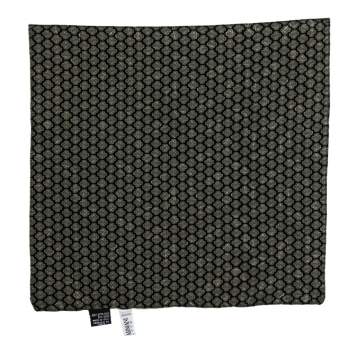 Pre Owned Giorgio Armani Black Printed Silk Pocket Square