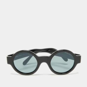 Pre Owned Giorgio Armani Black/Grey AR903M Round Sunglasses