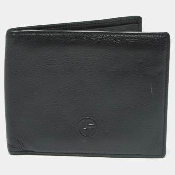 مملوكة مسبقًا Giorgio Armani Black Leather Bifold Wallet