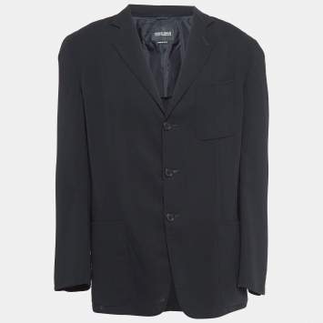 Pre Owned Giorgio Armani Vintage Black Wool Single Breasted Blazer M
