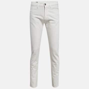 Pre Owned Giorgio Armani White Denim Jeans XS Waist 29"
