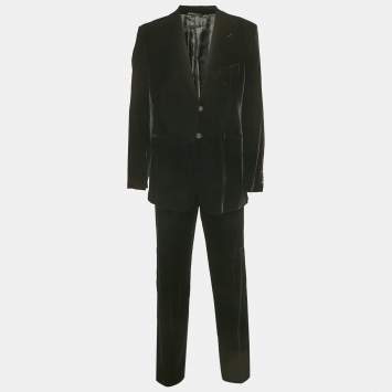 Giorgio Armani Vintage Black Velvet Pants Suit XXL/XXXL 