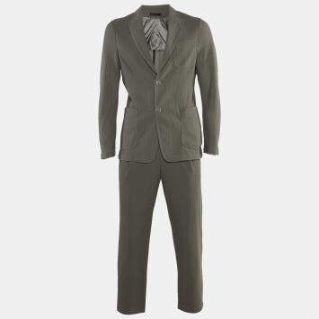 Giorgio Armani Grey Mesh Suit M