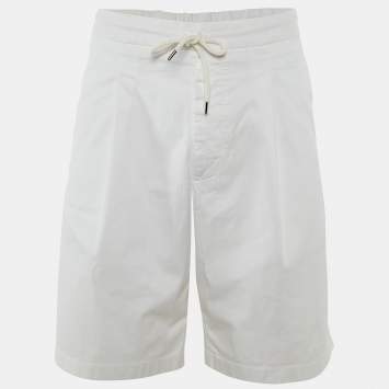 Giorgio Armani White Cotton Gabardine Shorts XXXL