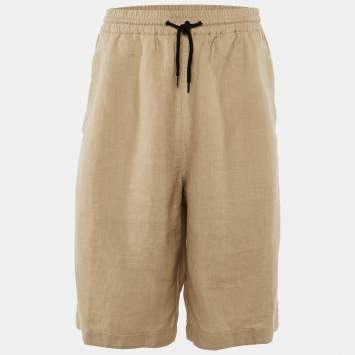 Pre Owned Giorgio Armani Beige Hemp Bermuda Shorts XL