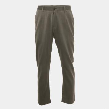 Pre Owned بنطلون جورجيو أرماني صوف رمادي رسمي خلطة حجم كبير