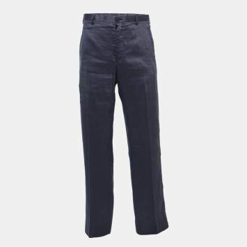 Pre Owned Giorgio Armani Purple Linen Blend Trousers XXL