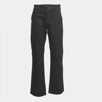 Pre Owned Giorgio Armani Black Denim Straight Fit Jeans 3XL Waist 38"