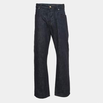 Pre Owned Giorgio Armani Dark Blue Denim Straight Fit Jeans 3XL Waist 38"