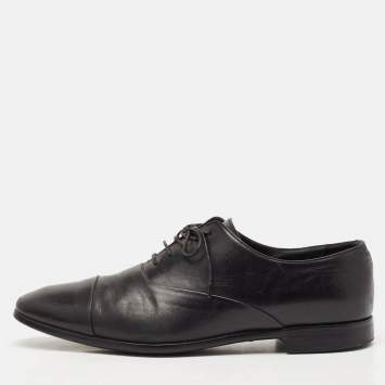 Giorgio Armani Black Leather Lace Up Oxfords Size 43
