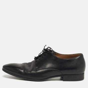 Pre Owned Giorgio Armani Size 44 Black Leather Derby
