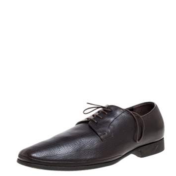 Giorgio Armani Dark Brown Leather Classic Oxfords Size 46