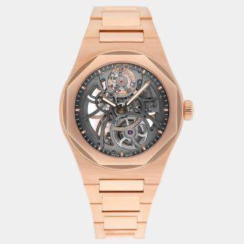 Girard Perregaux Laureato 81015-52-002-52A Automatic Grey 18k Rose Gold Men's Wristwatch 42 mm