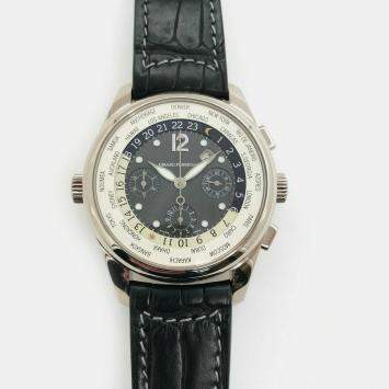 Pre Owned Girard Perregaux World Timer 4980 Automatic Silver 18K White Gold Men's Wristwatch 43 mm