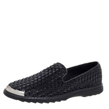 Pre Owned Giuseppe Zanotti Black Studded Rubber Slip On Sneakers Size 44