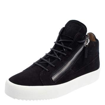 Pre Owned Giuseppe Zanotti Black Suede High Top Sneakers Size 40
