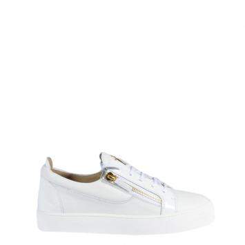 Pre Owned Giuseppe Zanotti White Frankie Low Top Sneakers Size EU 44