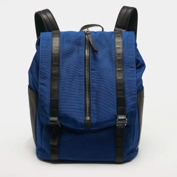 مملوكة مسبقًا Giuseppe Zanotti Blue/Black Nylon Flap Backpack